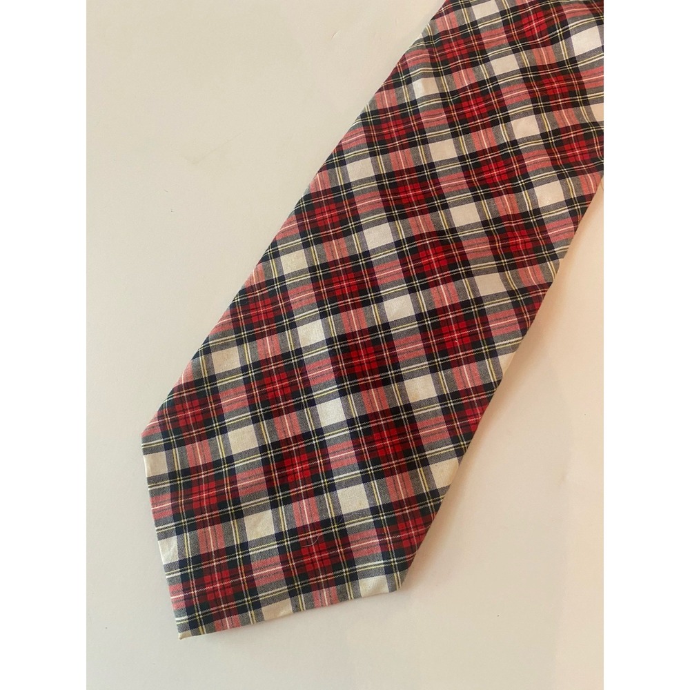 Y2k Vintage Cape Cod Tie Red Black 4‎ Inch Plaid Grandpacore
